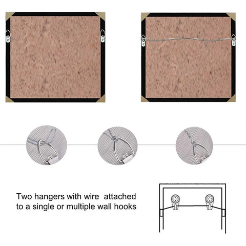 Heavy Duty Coated Picture Hanging Wire #6 50 Feet Braided Wire holds up to 60lbs for frames, showing wire attachment details.