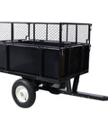 ATV Trailer Steel Dump Cart With 22 Cu Ft Capacity And 750 Lb Load, Heavy Duty Utility Trailer For Lawn And Garden, Removable Sides