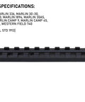 Picatinny and Weaver Rail Mount for Marlin 336 1894 1895 Lever Action Rifles, 0 MOA, Direct Install to Receiver Using Factory Holes