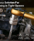 Adjustable Tap Socket Tool Set, 2-Piece One Half Inch Drive in use, showing M13 to M19 chuck on machinery, CR-MO steel