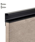 Black Aluminum Cabinet Handles G Type Pulls Concealed Door Knobs Finger Edge Pulls with screws on wooden panel