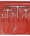Mitutoyo 6-piece telescoping gauge set in a red case, size range 5/16 in to 6 in.