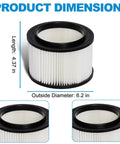 2 Pack 17810 Filter Replacement Kit For 9-17810 3 To 4 Gallon Wet Dry Shop Vac shown with dimensions 4.37 in length and 6.2 in diameter
