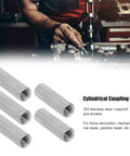 Five Pack Round Coupling Nuts M12 By 1.75mm 50mm Long 304 Stainless Steel Round Sleeve Stud Nuts Threaded Hardware For Bracket Building Maintenance Heavy Duty Connecting Rod Fasteners, 304 stainless steel cylindrical couplings