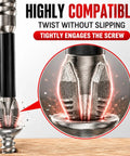 Premium Magnetic Drill Bit Set For Impact Drivers featuring rock solid grip and heavy grade alloy steel engaging a screw securely.