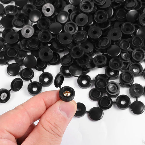 150 Pack Black Plastic Screw Caps For Covering Screw Heads Fits Size 6 And Size 8 Screws M3 M4 Decorative Snap Covers