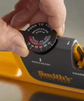 Adjustable Angle Knife Sharpener with 2-Stage Coarse and Fine Sharpening for Serrated and Straight Edge Blades in use.