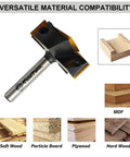Slab Surfacing Router Bit With One Quarter Inch Shank And One And A Half Inch Cutting Diameter Two Plus Two Flutes ATS Coated Carbide Inserts For Smooth Spoilboard Flattening Planing And Rabbeting CNC Ready Woodworking Bit For Beefy Heavy Duty Use