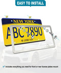 Stainless Steel License Plate Screws Kit with M6x20mm Hardware for front or rear mount on license plate frame and cover.