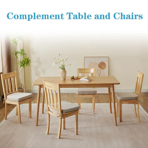 Set Of 4 Dining Chair Cushions Non Slip 17 By 16 Inch 2 Inch Thick With Ties D Shaped Beige Indoor Kitchen Chair Pads