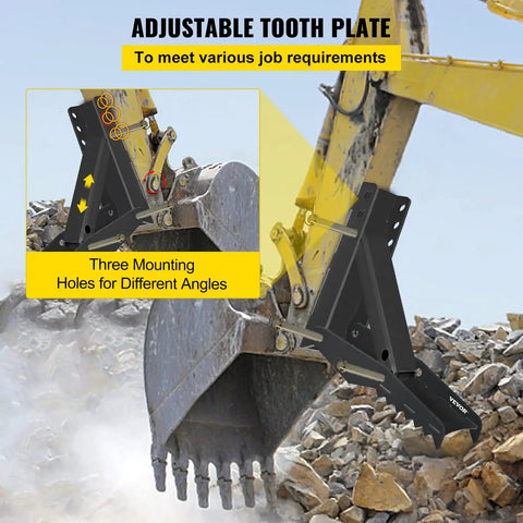 Badass Heavy Duty 24 Inch Excavator Hydraulic Thumb Backhoe Attachment Bolt On Kit with adjustable tooth plate for various jobs.