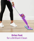 Person using a mop with All Floors Cleaner Refill Safe For Sealed Hardwood Tile Vinyl Laminate And More Breaks Down Dirt And Grime With Fresh Citrus Scent 1 Gallon Refill For Your 32 Ounce Floor Cleaner Bottle on hardwood floor, dries fast.