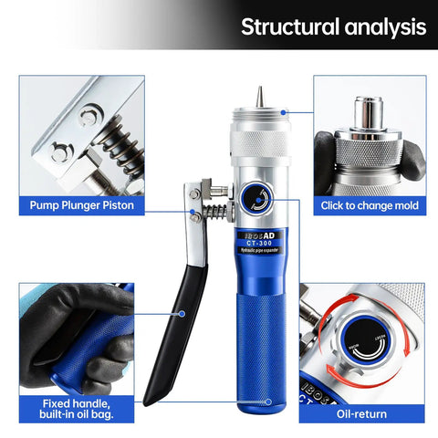 Diagram of Portable Hydraulic Swaging Tool Kit For Copper Tubing Expands 3/8 To 1 1/8 Inch, Aluminum Alloy Build, detailing components.