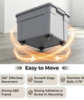 Top Shelf Heavy Duty Self Adhesive Caster Wheels Four Pack With Slick Rolling Three Sixty Swivel Action No Drill Industrial Strength Peel And Stick Mount For Furniture Cabinets And Storage Boxes Black on storage box.