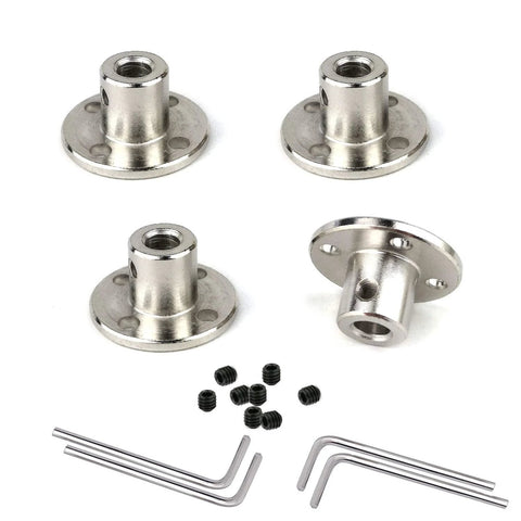 4 Piece 5mm Rigid Flange Shaft Coupling Set With 8 Screws 4 Allen Keys And 16 Stainless Screws Heavy Duty Metal Guide Shaft Support Coupler For Motor Connector And CNC 3D Printer product display