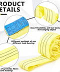 Close-up of 4 Pack 4 Foot Heavy Duty Polyester Endless Loop Round Lift Slings For Hoist Towing And Moving Furniture Rigging Gear 8400 Lb Vertical
