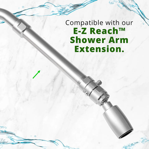 Solid Lead-Free Metal 2.0 GPM High Pressure Shower Head With Trickle Valve extension, chrome finish, nozzle detail