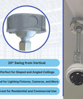 Installed Round Swivel Fixture Hanger Cover For Electrical Boxes Fits 1/2 Inch And 3/4 Inch Threaded Nipples And Conduit