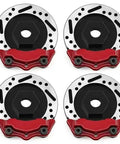 Metal 4 Pack 12mm Wheel Hex Hub Adapters With Brake Disc For TT02 One Tenth Scale RC Cars Beefed Up Upgrade Parts Red Finish