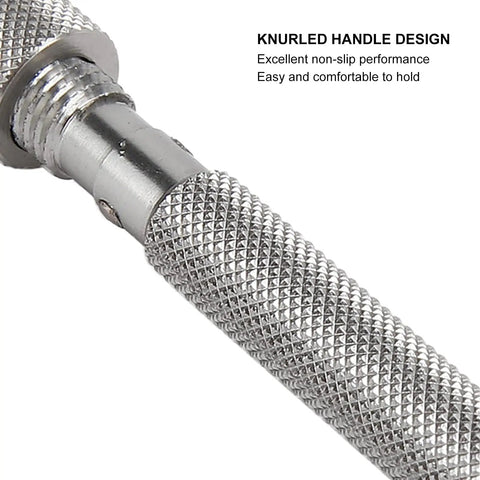 Close-up of knurled handle design on Slick 3-Pc Pin Vise Hand Drill Set for Watch Repair, ensuring secure grip.