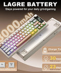 Slick Wireless Mechanical Keyboard Featuring Sixty Eight Keys In Warm Beige with 8000mAh battery and customizable TFT screen.