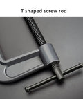 T shaped screw rod of Top Grade 4 Pcs Industrial Strength C Clamps Set With Heavy Duty Steel Construction.