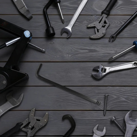 HOMOCONO 2 Sets L Shaped Hex Key Wrench Kit Made of Tough High Carbon Steel With Wear Resistant Finish And Comfortable Ergonomic Grip For Tight Bike Repairs And Electronic Device Assembly Jobs, metric hex keys on dark wood