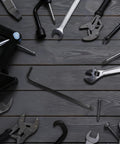 Kick Ass Heavy Duty Metric Hex Wrench Set With Ball End Handles For Bike Fixing And Industrial Jobs Using High Carbon Steel To Crush Hand Fatigue During Tough Binds Plus Superior Wear Resistance, assorted tools on dark wood
