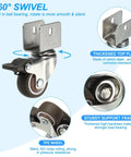 No Fuss Heavy Duty Swivel Caster Wheels With 5 7 Inch U Brackets And Solid Locking Brake For Easy Furniture Table Cabinet Swaps Roll Like Butter In Just A Snap Four Pack featuring 1.25 inch TPE wheel and thickened top plate.