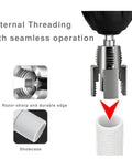Gcoujrl Dual-Function Pipe Threading Tool Kit For PVC Pipes With Screw Extractor And Sealant Tape Electric Drill Compatible showcasing external threading detail.