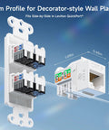 Ultra Slim Cat6 Keystone Jacks 25-Pack For Rapid Install 10Gbps RJ45 With Punch-Down Stand No-Fuss Setup, UL Listed, White