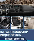 PIT66 TPE dash cover for Chevy Silverado/GMC Sierra; front interior dashboard with steering wheel