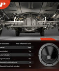 Heavy Duty Ring Gear Rear Differential Cover with Gasket for GM 8.5 or 8.625 Inch Axles shown under vehicle
