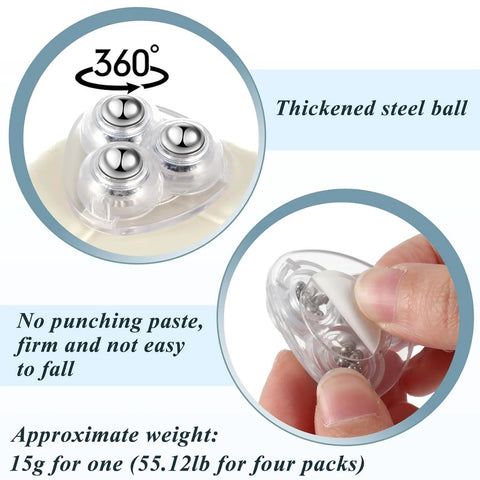Mini Universal Caster Wheels For Furniture Self Adhesive Ball Castors with 360° rotation and thickened steel balls
