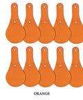 Premium Thick Vegetable Tanned Leather Keychain Blanks, Dope Teardrop DIY Craft Kit With Heavy Duty Hardware, Hand Dyed Skived Necks For Custom Engraving And Stamping Sweet Projects, 10 Pack, orange teardrop leather blanks.