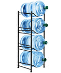 Heavy Duty Four Tier Water Bottle Rack For 5 Gallon Jugs, Detachable Storage Shelf, Space Saving Organizer, Steel Construction