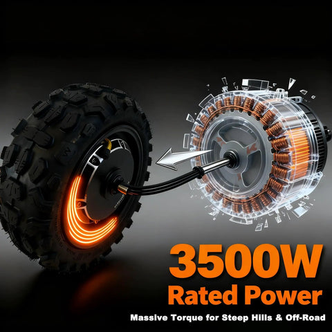 11 Inch 3500W Brushless Tubeless Rear Hub Motor For Electric Scooters And E Bikes Quiet Operation 48 72V Conversion Kit