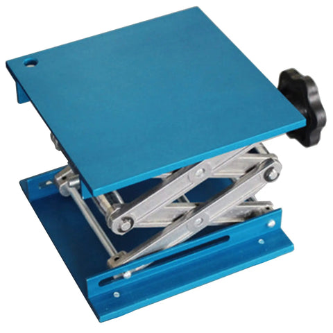 8x8 Inch Aluminum Oxide Lift Table Lab Stand Lifter With Scissor Jack Platform Heavy Duty 110 Lb Capacity Adjustable Height