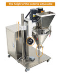 No Sweat Plug And Play Semi Automatic 10 To 200 Gram Powder Filler Machine With Clear Viewport And Mixer, adjustable height outlet