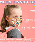 Kids KN95 Face Masks Pack 30 Pcs 5 Layer Disposable Protective Masks Small Size With Elastic Earloops for children wearing graffiti design mask.