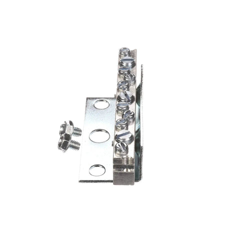 Side view of ECLX071M Ground Bar Kit with 11 Terminal Positions for Murray Load Centers showing terminals and mounting holes.