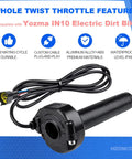Full Twist Throttle Handle With Rolling Bearing And Cable Kit For IN10 Valtinsu Strike Shadow SX Electric Dirt Bike Includes Male Connector Black Built