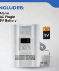 Carbon Monoxide And Explosive Gas Alarm Plug In Wall Detector With 9 Volt Battery Backup And Digital LED Display 120 Volt 85 Decibel