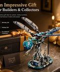 Dragonfly Mechanical Building Blocks Kit With 866 Pieces, Insect Mech Model With Dope Movable Wings, Display Stand, STEM Build Project For Adults, Home Office Decor And Gift Idea on stand