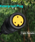 Close-up of 3 pin female waterproof plug for 3 Pin Female Ebike Half Twist Throttle For Bafang BBS01B BBS02B BBSHD Mid Motors.
