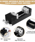Mini Smart Fractal Drill Press Vise With Dual Jaw Design for any shape, showing adjustable jaws and aviation-grade body.