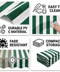 Four images showing Replacement Cover For Patio Awning PVC Weather Protection Retractable Sunshade Canopy Cloth features and benefits.