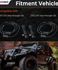 4Pc Abs Wheel Speed Sensor Assembly For 2007 To 2017 Jeep Wrangler Jk With 3.6 Liter Or 3.8 Liter Engines showing compatibility details.