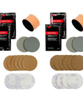 Contents of Two Pack Headlight Lens Restoration Kit Medium Duty No Tools Required Restores Cloudy Yellowed Plastic Lenses With Sanding Discs Rubbing Compound And Foam Pads For Easy DIY Home Car Care