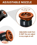 10 Pack Variable Arc Nozzles For Adjustable Pop Up Sprinkler Heads Hassle Free Yard Refresh Garden Lawn Irrigation Setup Zero To 360 Degree Spraying Total Coverage showing adjustable nozzle with 360 degree rotation.